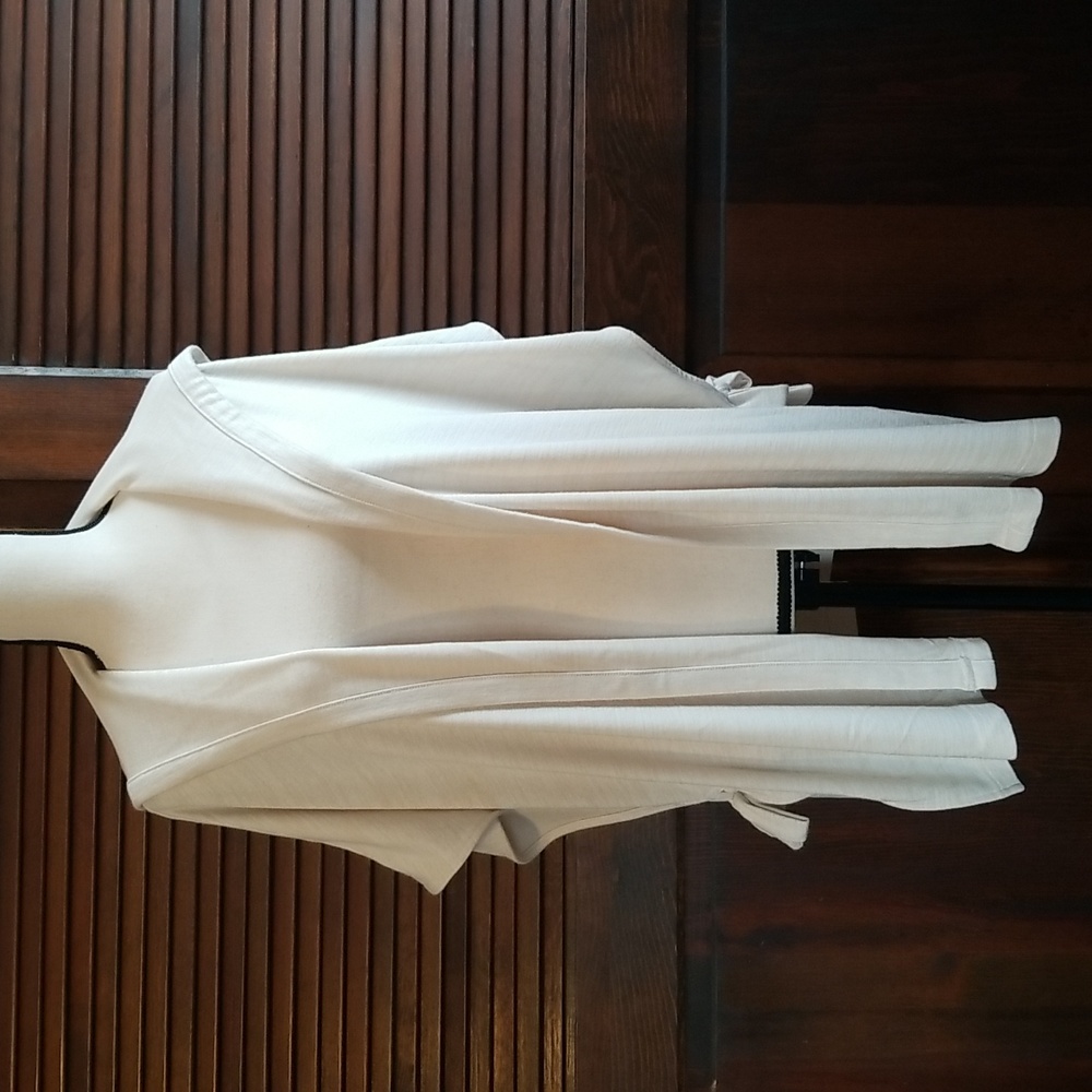 GAP Cream Open-Front Draped Cardigan